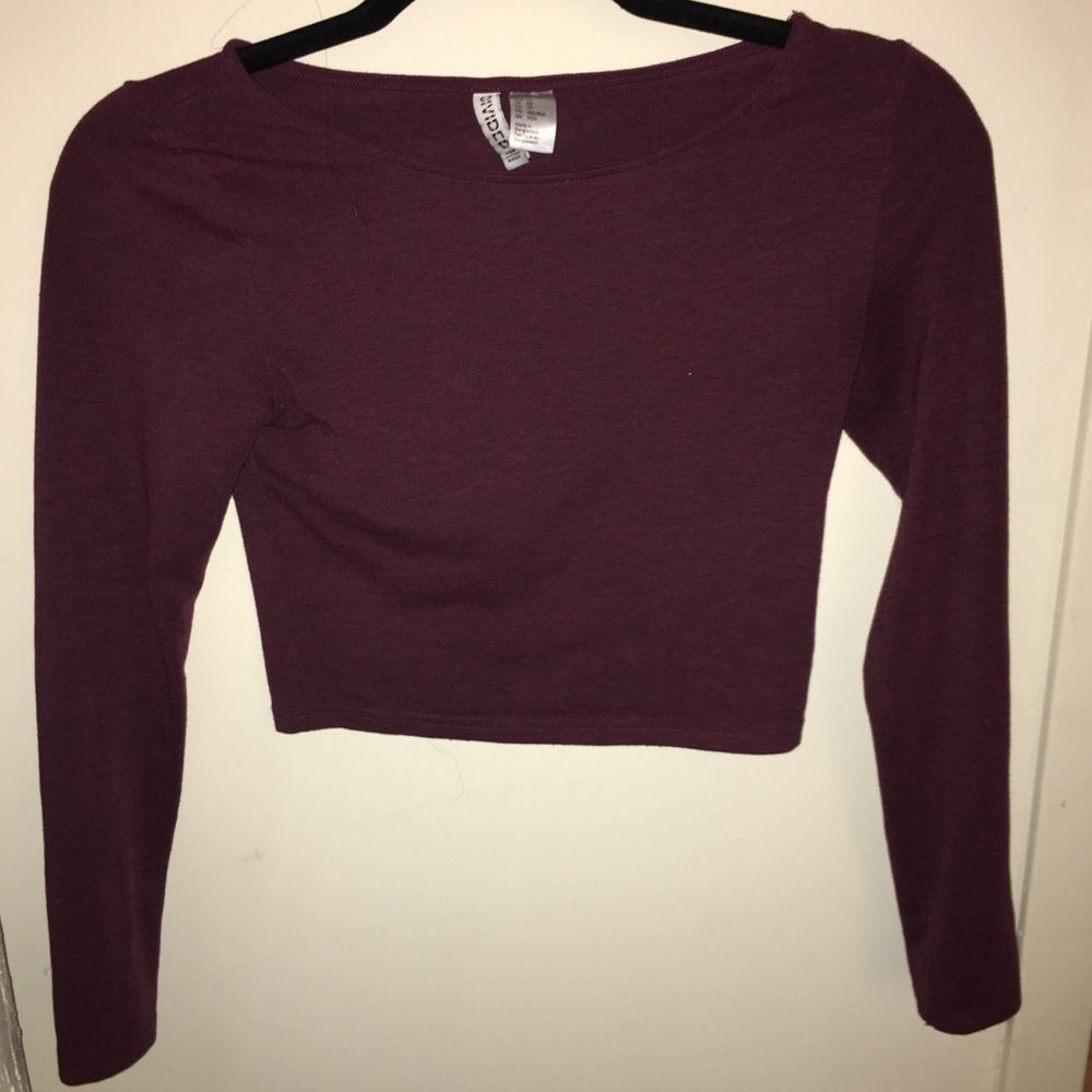 SOLD H&M Maroon Long Sleeve Crop Top